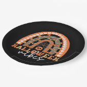 ハロウィーンヴィベスボホーレインボー不気味秋 ペーパープレート (アングル)