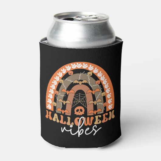 ハロウィーンヴィベスボホーレインボー不気味秋 缶クーラー (缶正面)