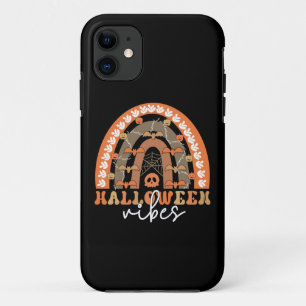 ハロウィーンヴィベスボホーレインボー不気味秋 iPhone 11 ケース
