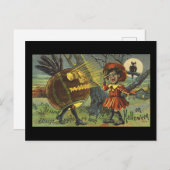 ハロウィーンヴィンテージには不思議な光景が見られる ポストカード (正面/裏面)