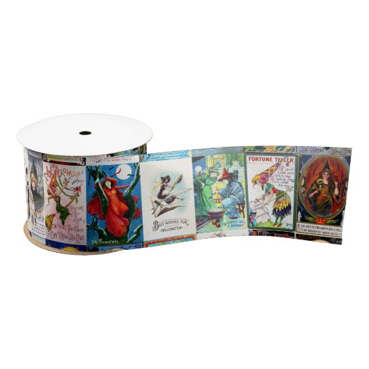 ハロウィーンヴィンテージはがき サテンリボン (リール)