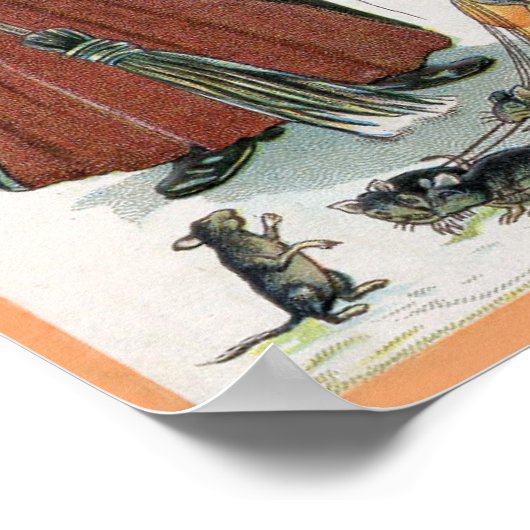 ハロウィーンヴィンテージアートポスター ポスター (角)