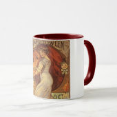 ハロウィーンヴィンテージウーマンとハロウィーンのカボチャのちょうちんコーヒー マグカップ (正面右)