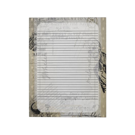 ハロウィーンヴィンテージエファメーラゾンビ怖い手紙 ノートパッド (回転)