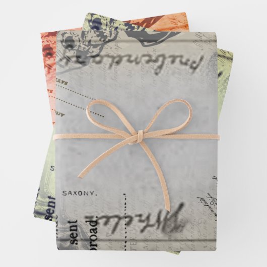 ハロウィーンヴィンテージエファメーラゾンビ怖い手紙 ラッピングペーパーシート (インサイチュ)