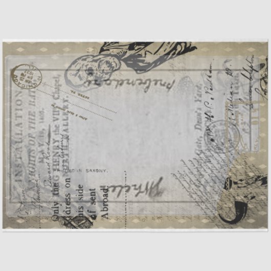 ハロウィーンヴィンテージエファメーラゾンビ怖い手紙 薄葉紙 (正面)