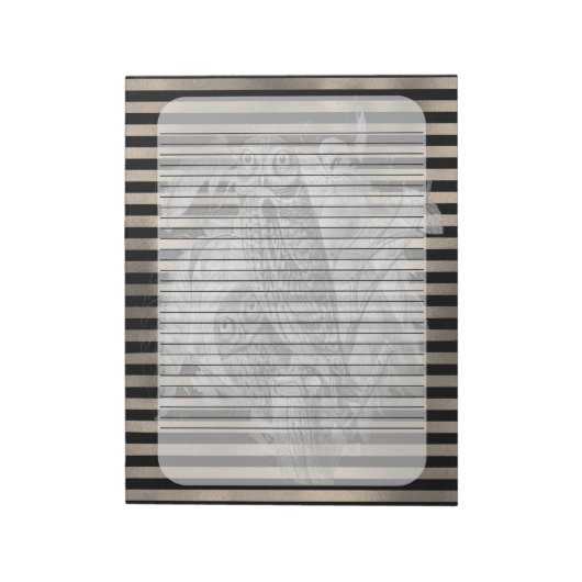 ハロウィーンヴィンテージエファメーラフクロウファミリー ノートパッド (回転)