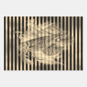 ハロウィーンヴィンテージエファメーラフクロウファミリー ラッピングペーパーシート (正面2)