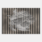 ハロウィーンヴィンテージエファメーラフクロウファミリー ラッピングペーパーシート (正面)