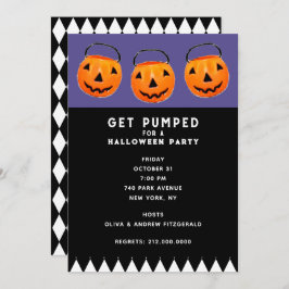 ハロウィーンヴィンテージカボチャパーティー 招待状