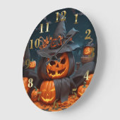 ハロウィーンヴィンテージゴシックパンプキンウォールクロック ラージ壁時計 (傾斜)
