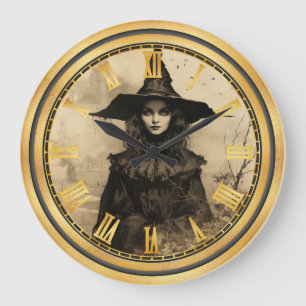 ハロウィーンヴィンテージゴシック魔女大時計 ラージ壁時計