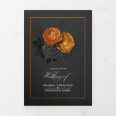 ハロウィーンヴィンテージシャビー結婚フローラの三倍I 三つ折り招待状 (カバー)