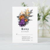 ハロウィーンヴィンテージシャビー結婚フローラ 出欠カード (スタンド正面)