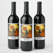ハロウィーンヴィンテージジャックランタンワインラベル ワインラベル (ボトル)
