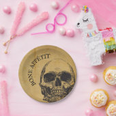 ハロウィーンヴィンテージスカル |骨付加ゴシック ペーパープレート (パーティー)