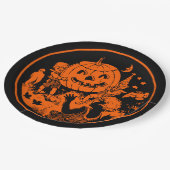 ハロウィーンヴィンテージデザイン ペーパープレート (アングル)