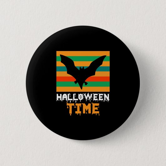 ハロウィーンヴィンテージハロウィーン時間 缶バッジ (正面)