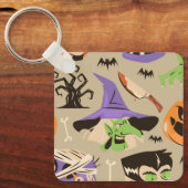 ハロウィーンヴィンテージパターンキーチェーン キーホルダー (正面)