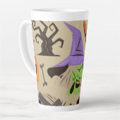 ハロウィーンヴィンテージパターンラテマグカップ カフェラテマグ (左アングル)