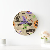 ハロウィーンヴィンテージパターン大時計 ラージ壁時計 (ホーム)