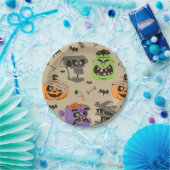 ハロウィーンヴィンテージパターン紙プレート ペーパープレート (パーティー)