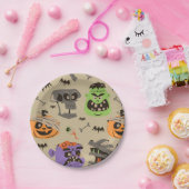 ハロウィーンヴィンテージパターン紙プレート ペーパープレート (パーティー)