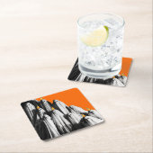 ハロウィーンヴィンテージパーティー幽霊 スクエアペーパーコースター (インサイチュ)