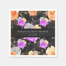 ハロウィーンヴィンテージフローラベビーシャワー スタンダードカクテルナプキン