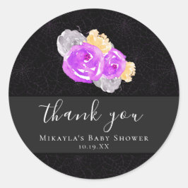 ハロウィーンヴィンテージフローラベビーシャワー ラウンドシール