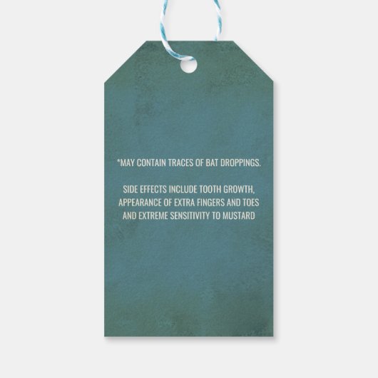 ハロウィーンヴィンテージブルーポーションラベル ギフトタグ (裏面)