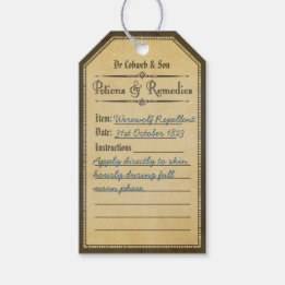 ハロウィーンヴィンテージ人狼の撃退ポーションラベル ギフトタグ