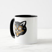 ハロウィーンヴィンテージ猫顔 マグカップ (正面左)
