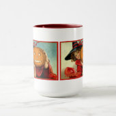 ハロウィーンヴィンテージ画像の若い女の子とパンプキング マグカップ (中央)