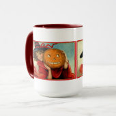 ハロウィーンヴィンテージ画像の若い女の子とパンプキング マグカップ (正面左)