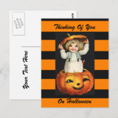 ハロウィーンヴィンテージ絵葉書 ポストカード (正面/裏面)