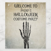 ハロウィーンヴィンテージ衣装パーティー歓迎 ワインラベル (シングルラベル)