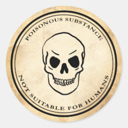 ハロウィーンヴィンテージ錬金能毒スカルラベル ラウンドシール