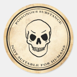 ハロウィーンヴィンテージ錬金能毒スカルラベル ラウンドシール