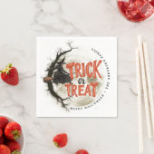 ハロウィーンヴィンテージ魔女を魔女にトリックまたは治療する スタンダードカクテルナプキン (インサイチュ)