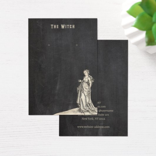 ハロウィーンヴィンテージ魔女イヤリングディスプレイカード (デスク)