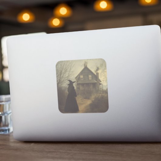 ハロウィーンヴィンテージ魔女 スクエアシール