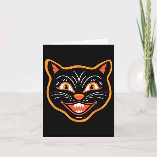 ハロウィーンヴィンテージ黒猫 カード (正面)