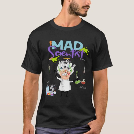 ハロウィーン不機嫌科学者おもしろい衣装おたく老人 Tシャツ (正面)