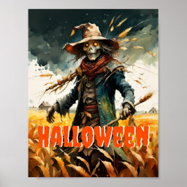 ハロウィーン不気味かかし ポスター