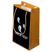 ハロウィーン不気味かわいいトリックまたはトリート幽霊たち スモールペーパーバッグ (裏面アングル)