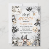 ハロウィーン不気味かわいい幽霊パーティー 招待状 (正面)