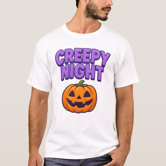 ハロウィーン不気味なナイトウェアかわいユニセックス Tシャツ (正面)