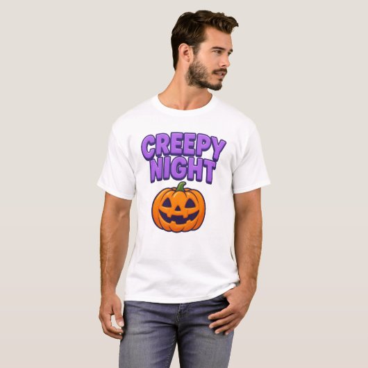 ハロウィーン不気味なナイトウェアかわいユニセックス Tシャツ (正面フル)