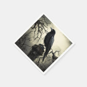 ハロウィーン不気味なレイヴン墓地ゴシック スタンダードカクテルナプキン (角)